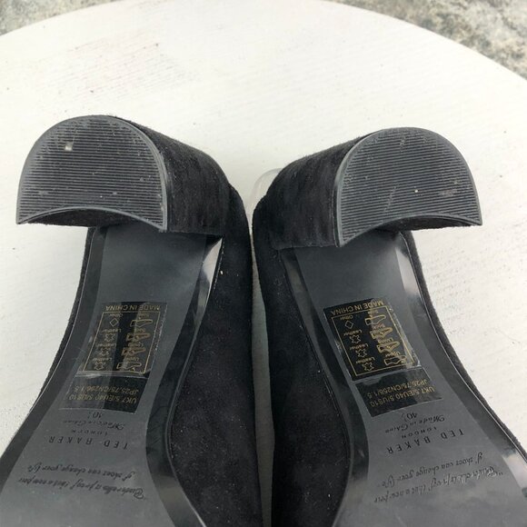 Ted Baker London Women's EU 40.5 US 10 Marinax Black Suede High Heels Mules $195 - Picture 12 of 14